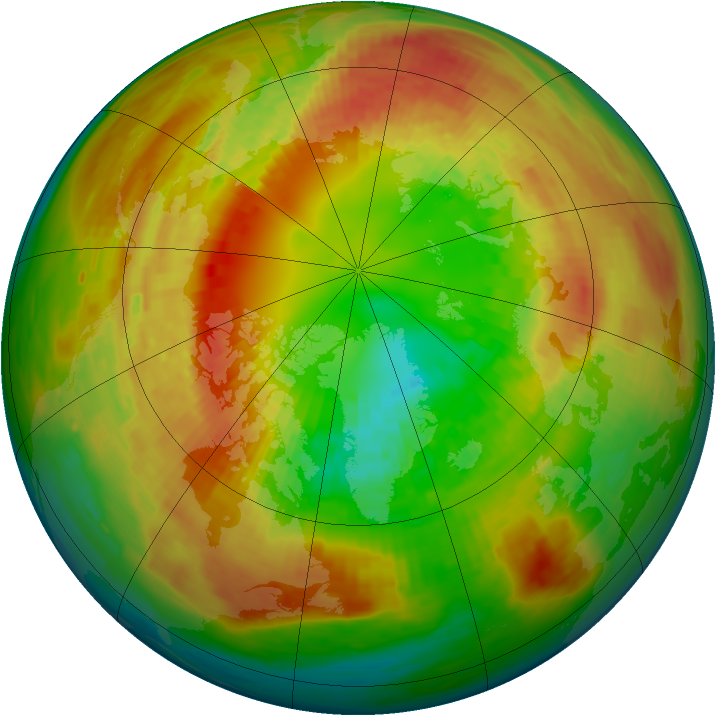 Arctic ozone map for 26 February 1994